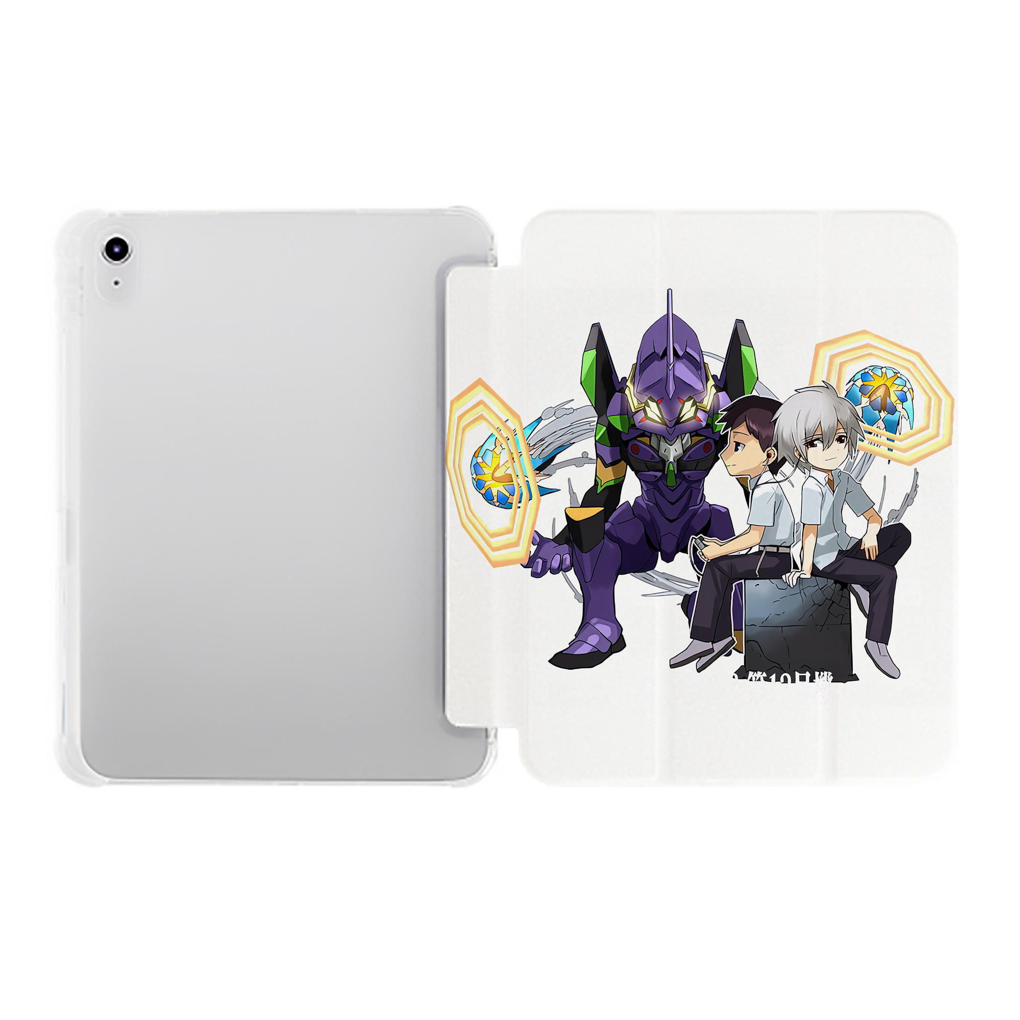 （画像用） EVA 新世紀エヴァンゲリオン IPad ケース ペン収納付き 三つ折りスタンド PUレザー×シリコン 対応機種9.5/10.5/10.9インチ